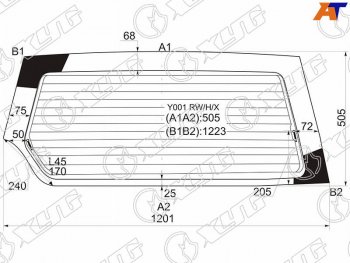 Стекло заднее (Цвет зеленый Обогрев) Suzuki Escudo 88-97  Chevrolet Tracker 88-97  Mazda Proceed XYG Y001 RW/H/X