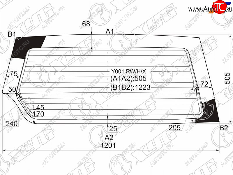 5 999 р. Стекло заднее (Цвет зеленый Обогрев) Suzuki Escudo 88-97  Chevrolet Tracker 88-97  Mazda Proceed XYG Y001 RW/H/X  с доставкой в г. Керчь