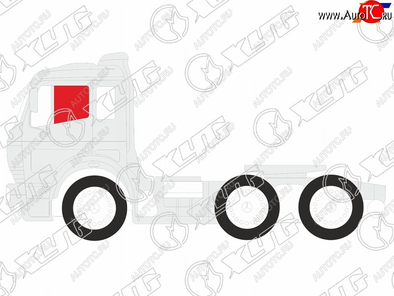 2 099 р. Стекло боковое опускное (Спереди Слева Цвет зеленый) Hino Ranger 86-98 XYG Y630 FD/LH2  с доставкой в г. Керчь