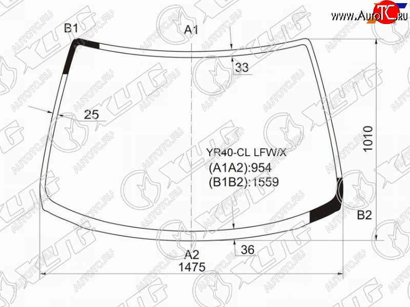 5 999 р. Стекло лобовое Toyota Lite Ace 96-07  Lite Ace Noah 96-01  Town Ace 96-08  Town Ace Noah 96-01 XYG YR40-CL LFW/X  с доставкой в г. Керчь