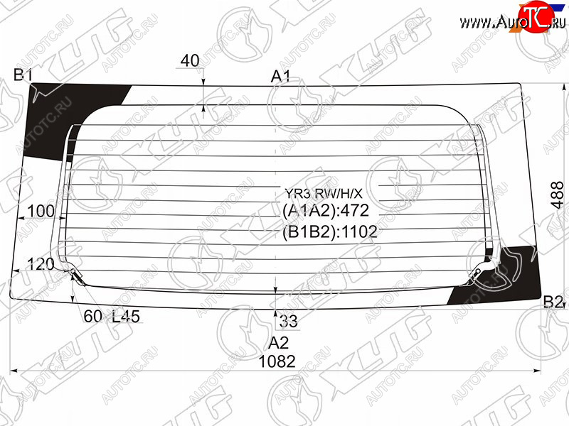 7 299 р. Стекло заднее (Цвет зеленый Обогрев) Nissan Moco 06-11  Suzuki MR Wagon 06-10 XYG YR3 RW/H/X  с доставкой в г. Керчь