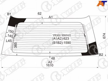 10 399 р. Стекло заднее (Цвет зеленый Обогрев) Toyota Lite Ace 92-96  Town Ace 92-96 XYG YR30V RW/H/X  с доставкой в г. Керчь. Увеличить фотографию 1