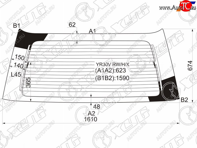 10 399 р. Стекло заднее (Цвет зеленый Обогрев) Toyota Lite Ace 92-96  Town Ace 92-96 XYG YR30V RW/H/X  с доставкой в г. Керчь