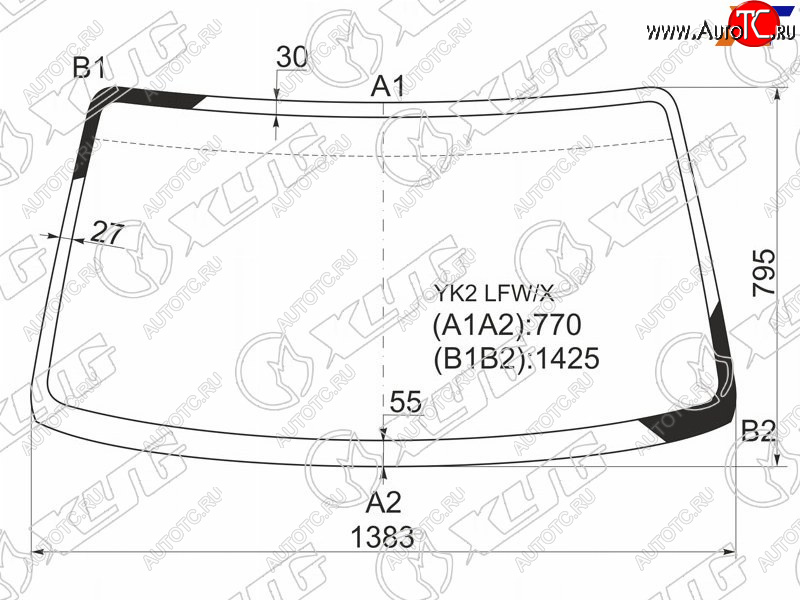 4 999 р. Стекло лобовое Chevrolet MW 03-10  Suzuki Wagon R 98-03  Wagon R Solio 00-05  Wagon R Wide 97-98 XYG YK2 LFW/X  с доставкой в г. Керчь