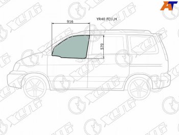 Стекло боковое опускное (Спереди Слева Цвет зеленый) Toyota Lite Ace 96-07  Lite Ace Noah 96-01  XYG YR40 FD/LH