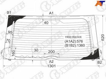 10 399 р. Стекло заднее (Цвет зеленый Обогрев) Toyota Noah 01-07  Voxy 01-07 XYG YR50 RW/H/X  с доставкой в г. Керчь. Увеличить фотографию 1