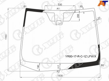 12 649 р. Стекло лобовое (Камера) Toyota Noah 17-22  Voxy 17-22  Esquire 17-21 XYG YR80-17-R-C-1Z LFW/X  с доставкой в г. Керчь. Увеличить фотографию 1