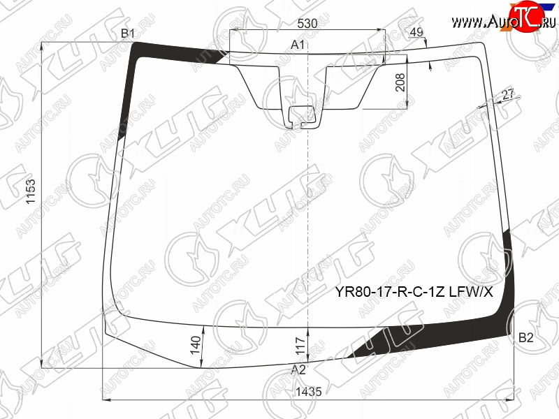 12 649 р. Стекло лобовое (Камера) Toyota Noah 17-22  Voxy 17-22  Esquire 17-21 XYG YR80-17-R-C-1Z LFW/X  с доставкой в г. Керчь