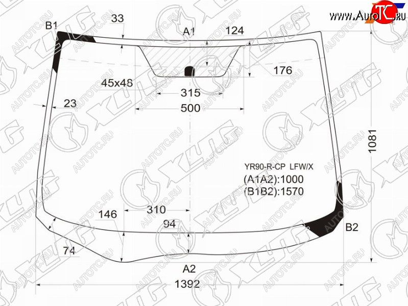 6 349 р. Стекло лобовое Toyota Noah 07-13  Voxy 07-13 XYG YR90-R-CP LFW/X  с доставкой в г. Керчь