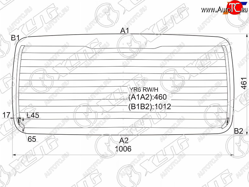7 599 р. Стекло заднее (Цвет зеленый Обогрев) Suzuki Jimny 98-19  Jimny Sierra 02-18  Jimny Wide 98-02 XYG YR6 RW/H  с доставкой в г. Керчь