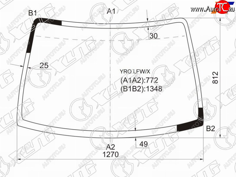 10 899 р. Стекло лобовое MAZDA LAPUTA 99-06 XYG YRO LFW/X, yrolfwx XYG YRO LFW/X  с доставкой в г. Керчь