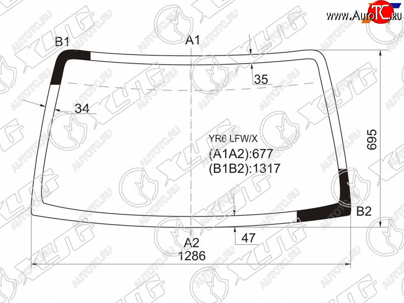 4 399 р. Стекло лобовое Suzuki Jimny 98-19  Jimny Sierra 02-18  Jimny Wide 98-02 XYG YR6 LFW/X  с доставкой в г. Керчь