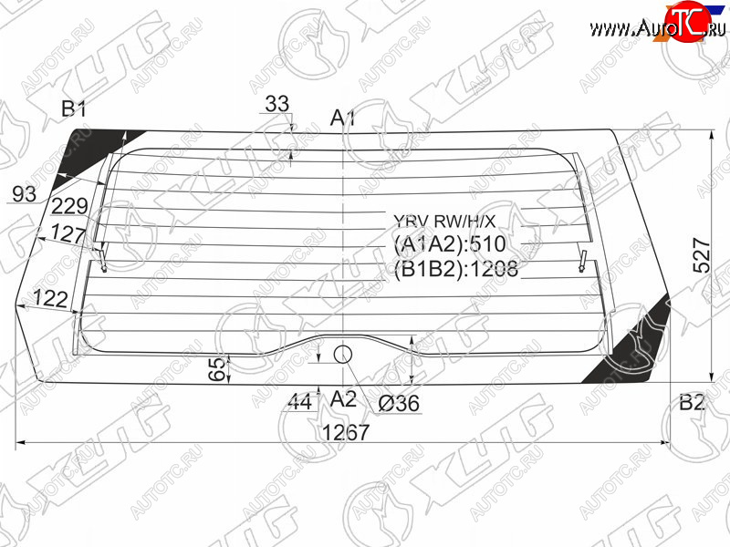8 799 р. Стекло заднее (Цвет зеленый Обогрев) Daihatsu YRV 00-05 XYG YRV RW/H/X  с доставкой в г. Керчь