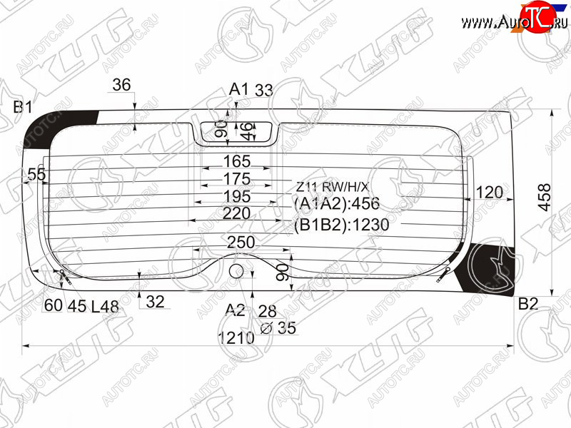 9 599 р. Стекло заднее с обогревом NISSAN CUBE 02-08                                                          XYG Z11 RW/H/X  с доставкой в г. Керчь
