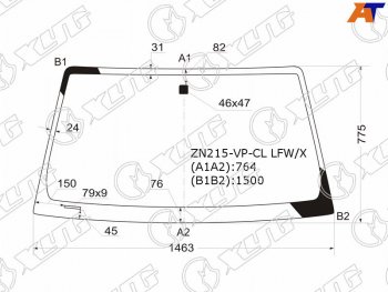 4 999 р. Стекло лобовое Toyota Hilux Pick Up 04-15  4Runner 02-09  Fortuner 04-15  Hilux Surf 02-09 XYG ZN215-VP-CL LFW/X  с доставкой в г. Керчь. Увеличить фотографию 1