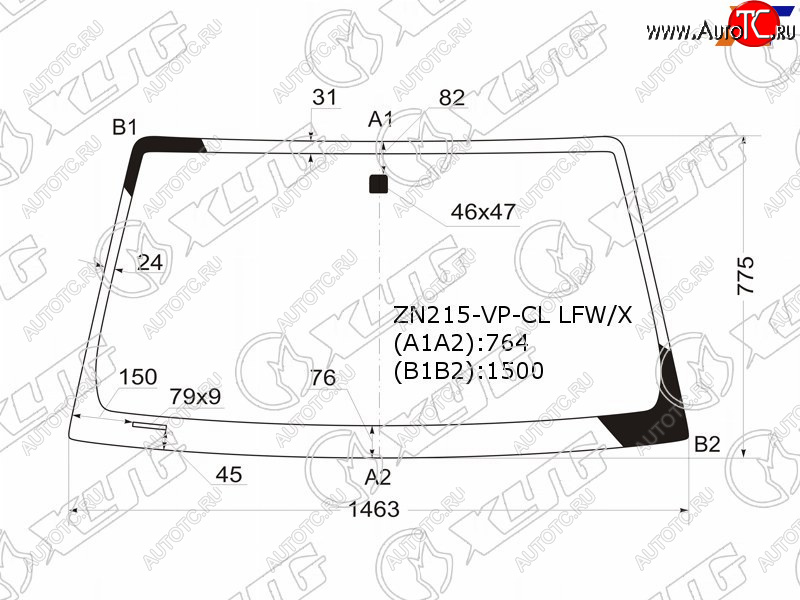 4 999 р. Стекло лобовое Toyota Hilux Pick Up 04-15  4Runner 02-09  Fortuner 04-15  Hilux Surf 02-09 XYG ZN215-VP-CL LFW/X  с доставкой в г. Керчь