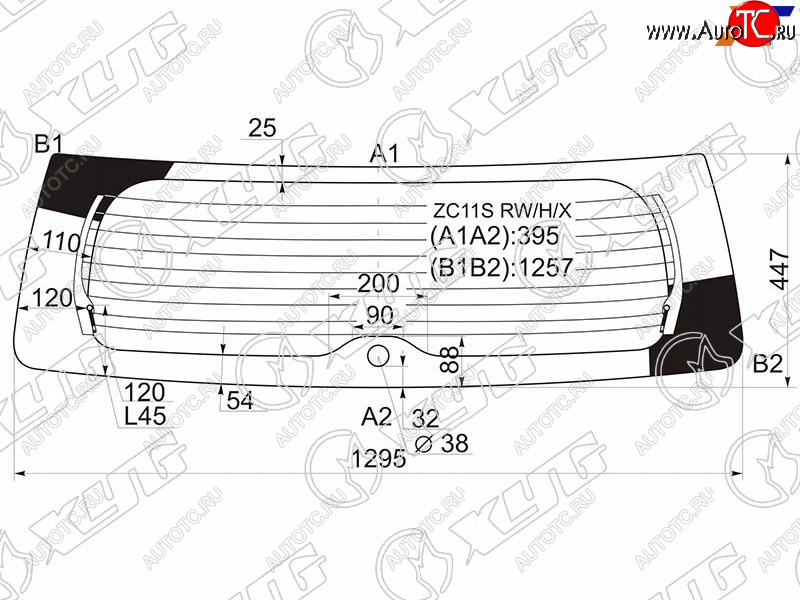 7 199 р. Стекло заднее (Цвет зеленый Обогрев 5D HBK) Suzuki Swift 03-10 XYG ZC11S RW/H/X  с доставкой в г. Керчь