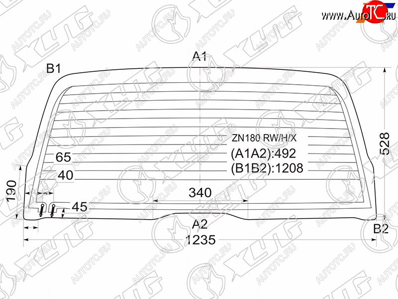7 199 р. Стекло заднее (Цвет зеленый Обогрев) Toyota 4Runner 95-02  Hilux Surf 95-02 XYG ZN180 RW/H/X  с доставкой в г. Керчь