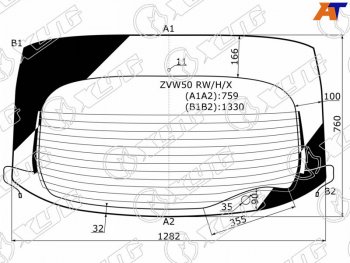 Стекло заднее (Цвет зеленый Обогрев Антенна) Toyota Prius (ZVW50) 15-23 XYG ZVW50 RW/H/X