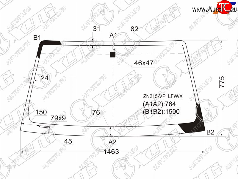4 999 р. Стекло лобовое Toyota Hilux Pick Up 04-15  4Runner 02-09  Fortuner 04-15  Hilux Surf 02-09 XYG ZN215-VP LFW/X  с доставкой в г. Керчь