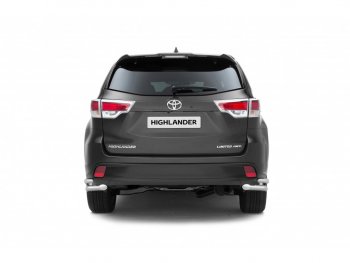 25 269 р. Защита заднего бампера (двойная, уголки d63/51 мм)  Toyota Highlander  XU50 (2013-2020) дорестайлинг, рестайлинг  с доставкой в г. Керчь. Увеличить фотографию 2