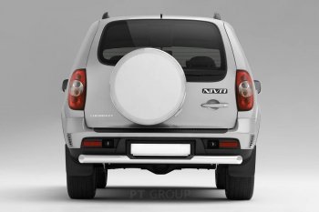 11 349 р. Защита заднего бампера (с накладкой, d63 мм) TCC  Chevrolet Niva  2123 (2009-2020) рестайлинг  с доставкой в г. Керчь. Увеличить фотографию 2
