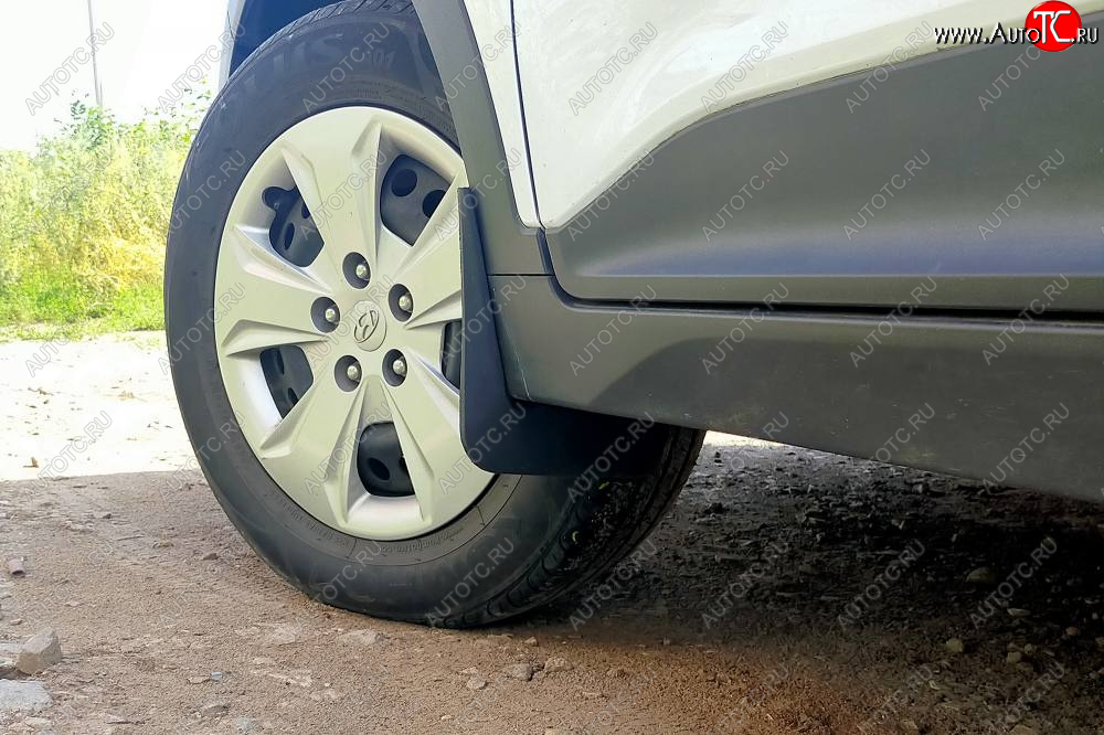 1 579 р. Передние брызговики (увеличенные) Petroil Tuning  Hyundai Creta  GS (2015-2021) дорестайлинг, рестайлинг  с доставкой в г. Керчь