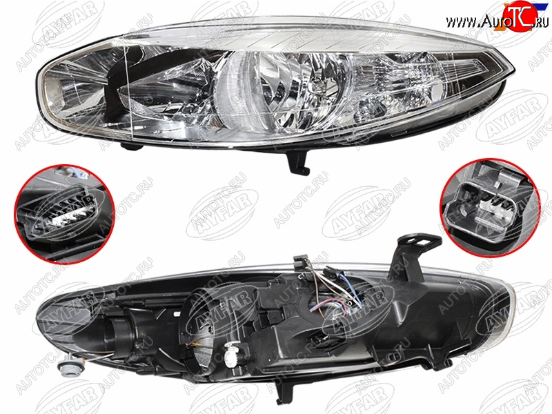 10 799 р. Фара левая (галоген, с электрокорректором) AYFAR  Renault Fluence (2010-2012) дорестайлинг  с доставкой в г. Керчь