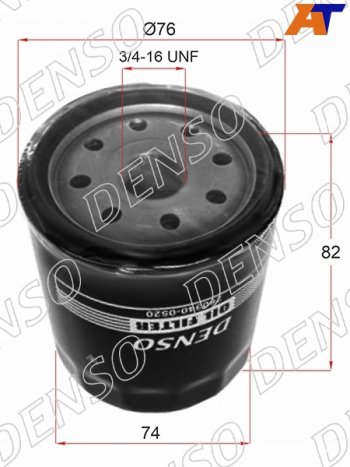 489 р. Фильтр масляный TOYOTA 1GFE,#JZ#,1,2MZFE 92- DENSO 260340-0520  с доставкой в г. Керчь. Увеличить фотографию 1