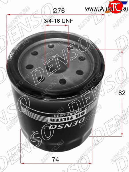 489 р. Фильтр масляный TOYOTA 1GFE,#JZ#,1,2MZFE 92- DENSO 260340-0520  с доставкой в г. Керчь