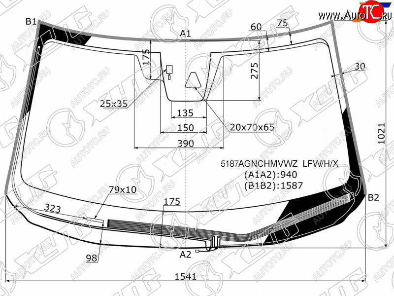 9 449 р. Стекло лобовое (Обогрев щеток Камера Датчик дождя Молдинг) Mazda CX-5 16- XYG 5187AGNCHMVWZ  LFW/H/X  с доставкой в г. Керчь
