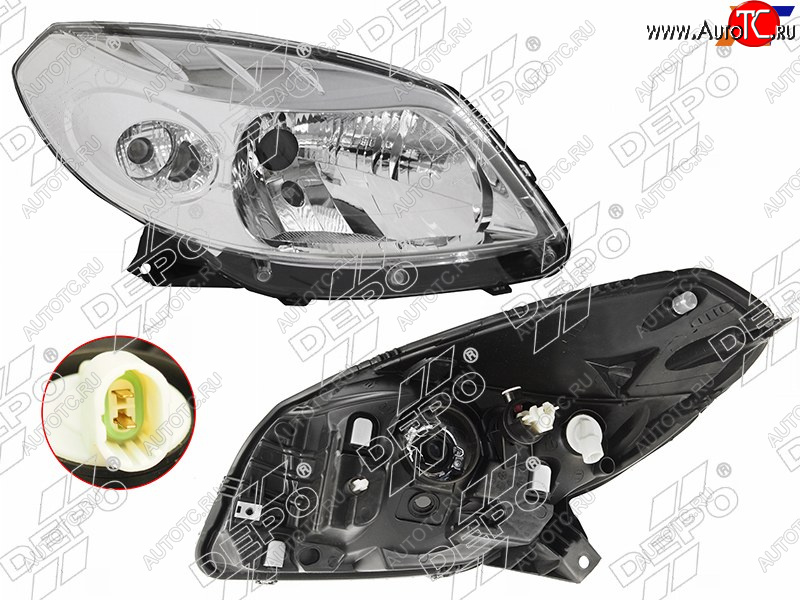 11 399 р. Фара RENAULT SANDERO 10-14 RH DEPO 551-1170R-LDEM1  с доставкой в г. Керчь