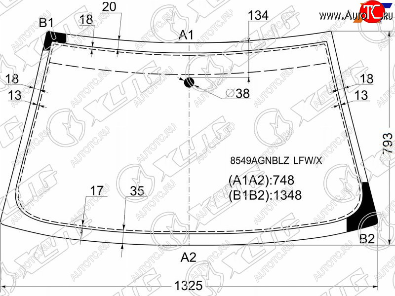 5 299 р. Стекло лобовое Volkswagen Polo 94-01  SEAT Cordoba 93-99  Ibiza 93-02  Inca 95-03  Volkswagen Ca XYG 8549AGNBLZ LFW/X  с доставкой в г. Керчь