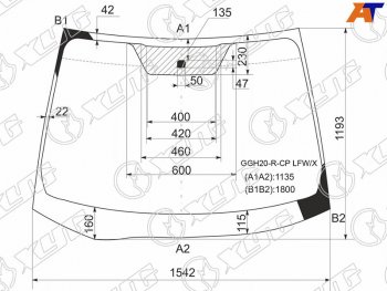 11 849 р. Стекло лобовое Toyota Alphard (H20) 08-15 XYG GGH20-R-CP LFW/X  с доставкой в г. Керчь. Увеличить фотографию 1