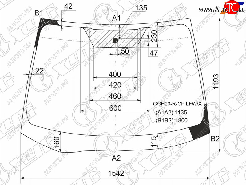 11 849 р. Стекло лобовое Toyota Alphard (H20) 08-15 XYG GGH20-R-CP LFW/X  с доставкой в г. Керчь