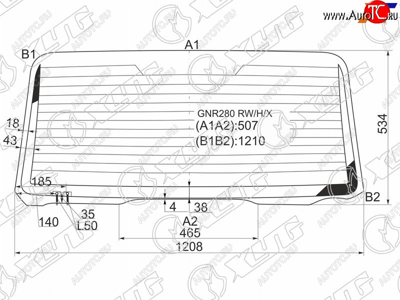 8 449 р. Стекло заднее (Цвет зеленый Обогрев) Toyota 4Runner 09-24 XYG GNR280 RW/H/X  с доставкой в г. Керчь