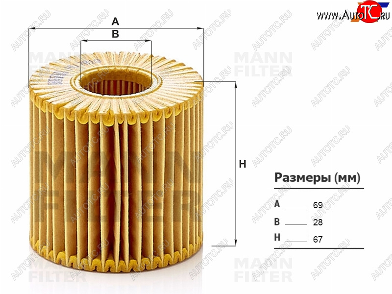 769 р. Фильтр масляный картридж 2GR-FE MANN  Lexus RX350  AL10 (2008-2015), Toyota Camry  XV40 (2006-2011)  с доставкой в г. Керчь