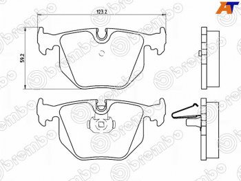 Колодки тормозные задние RH-LH SAT BMW X5  E53 (1999-2006) дорестайлинг, рестайлинг