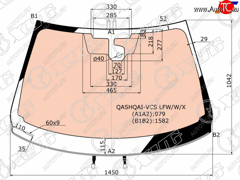 21 649 р. Стекло лобовое (Обогрев полный Датчик дождя Молдинг) Nissan Qashqai 13-19 XYG QASHQAI-VCS LFW/W/X  с доставкой в г. Керчь