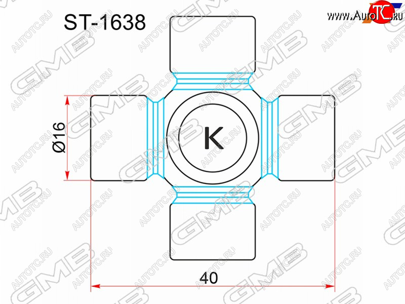 779 р. Крестовина рулевого вала TOYOTA CALDINA AT191 CT19# 92-98CORONA AT190 CT19# ST19# GMB ST-1638  с доставкой в г. Керчь