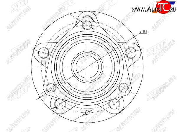 2 999 р. Ступичный узел передзад AUDI A3 03-13SKODA OCTAVIA 04-YETI 10-VW GOLF 03-08 SAT ST-1K0498621  с доставкой в г. Керчь