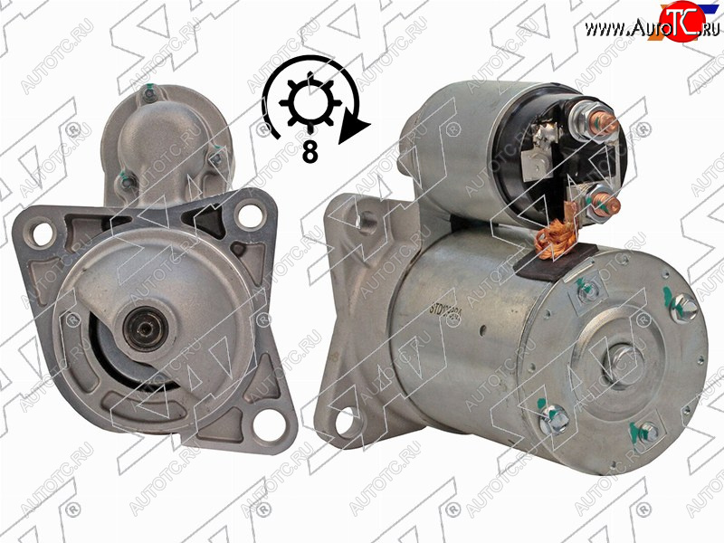 5 499 р. Стартер Kia Rio 00-05  Carens 02-06  Pride 90-11  Sephia 98-04 (0,9 kW Z=8) SAT ST-64-0061  с доставкой в г. Керчь