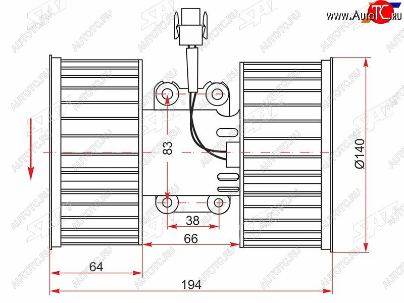 3 899 р. Мотор отопителя салона BMW 3-Series 98-06 SAT ST-64118372797  с доставкой в г. Керчь