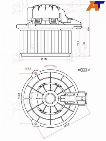 Мотор отопителя салона Hyundai Tucson 09-15  Kia Sorento 09-21  Sportage 10-16  Hyundai i40 11-17 SAT ST-97113-2P000
