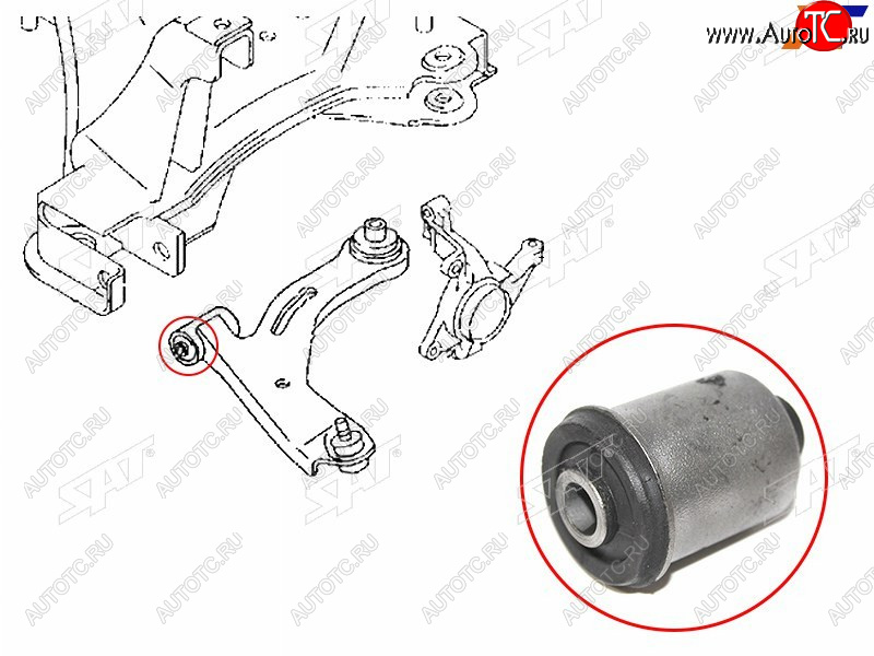 231 р. Сайлентблок Ford Escape 00-12  Maverick 93-07  Mazda Tribute 00-07 SAT ST-EC01-34-300H-SB  с доставкой в г. Керчь