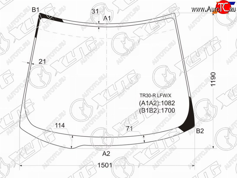 10 649 р. Стекло лобовое Toyota Estima 00-05  Previa 00-07 XYG TR30-R LFW/X  с доставкой в г. Керчь