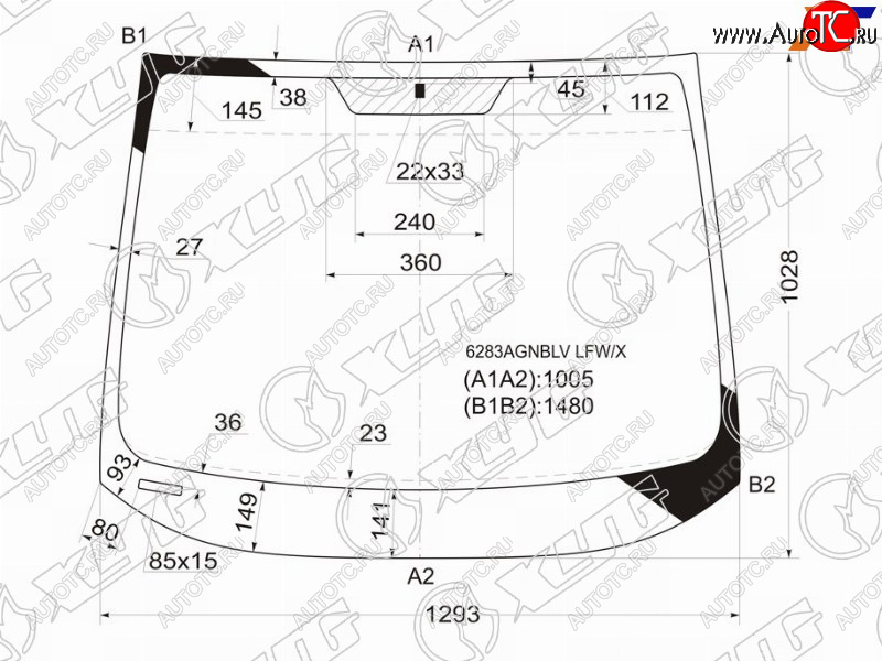 5 849 р. Стекло лобовое Opel Zafira 99-05  Subaru Traviq 01-04 XYG 6283AGNBLV LFW/X  с доставкой в г. Керчь