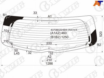 Стекло заднее (Цвет зеленый Обогрев 35D HBK) Toyota Vitz 05-10  Yaris 05-13 XYG 8370BGSHBW RW/H/X