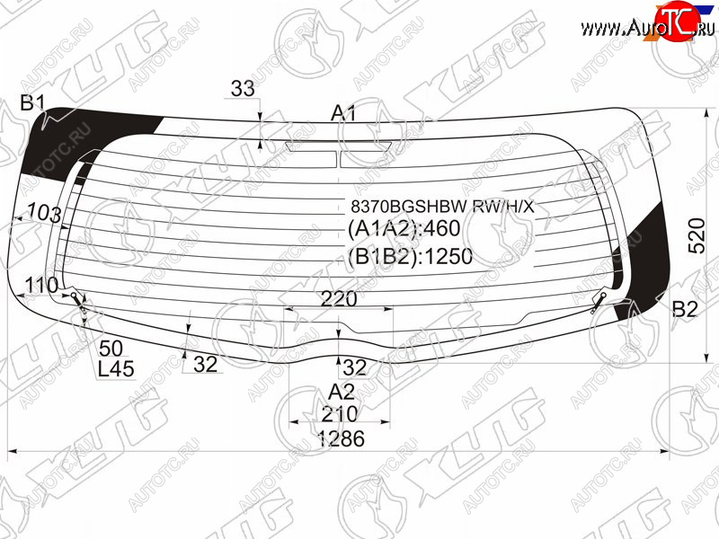 7 499 р. Стекло заднее (Цвет зеленый Обогрев 35D HBK) Toyota Vitz 05-10  Yaris 05-13 XYG 8370BGSHBW RW/H/X  с доставкой в г. Керчь