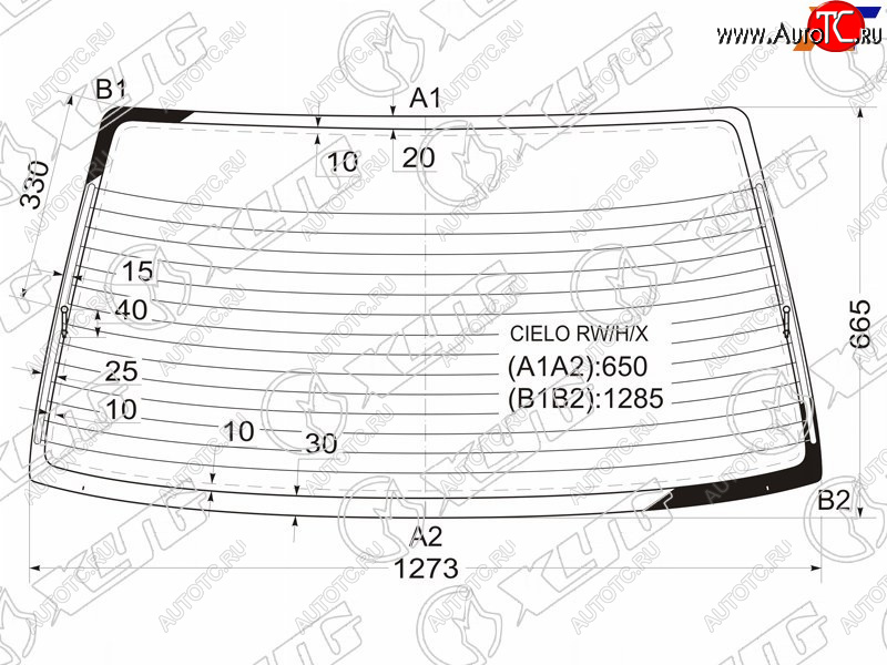 4 649 р. Стекло заднее (Цвет зеленый Обогрев) Daewoo Nexia 94-16  LeMans 86-93  Racer 86-95  Opel Kadett XYG CIELO RW/H/X  с доставкой в г. Керчь